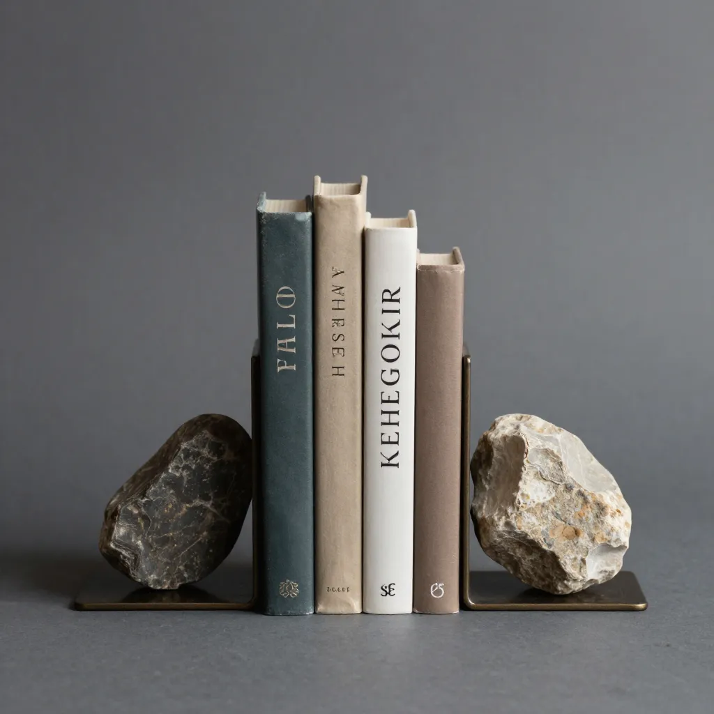 Minimalistisches Bücherregal mit schlichten Buchstützen