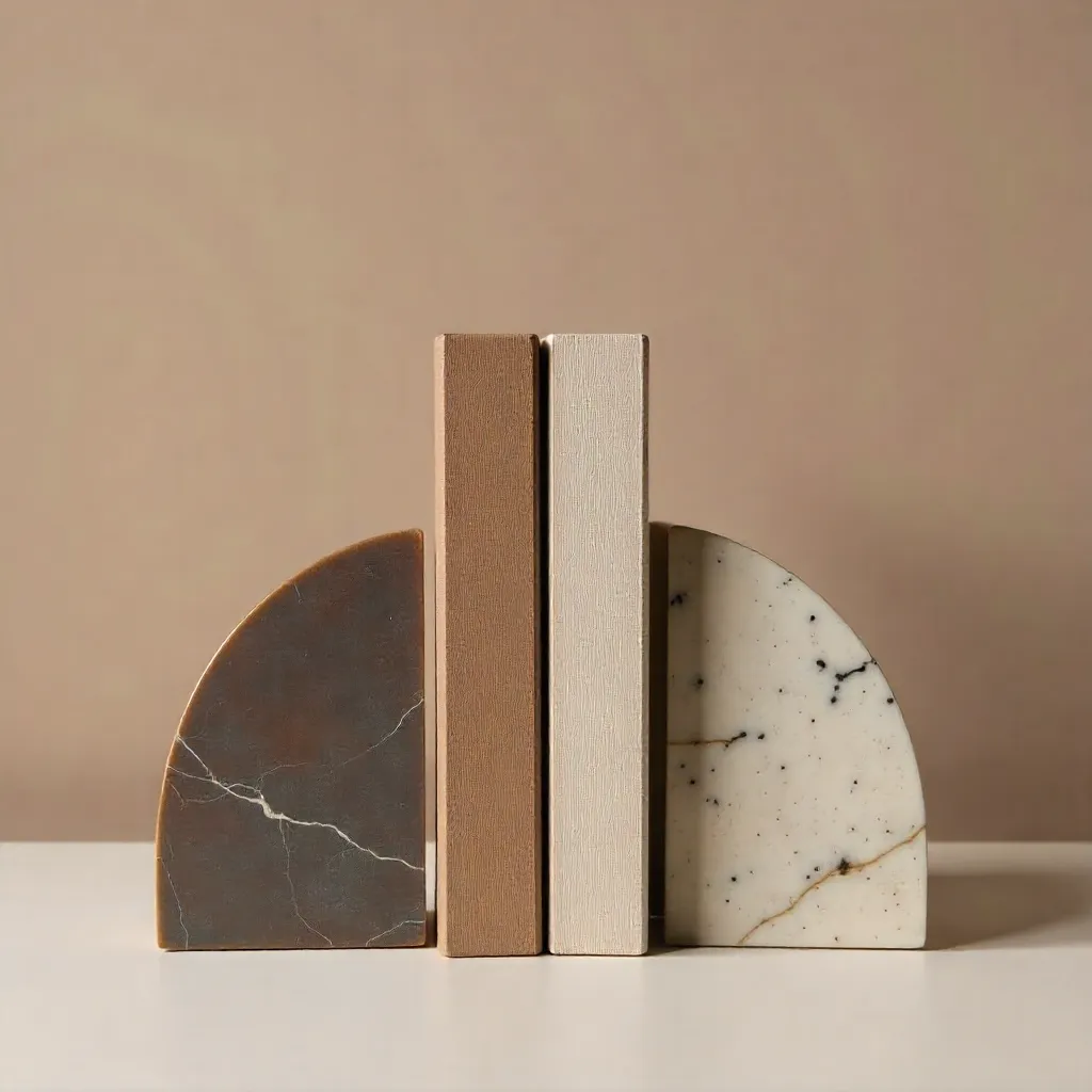 Fertiggestellte Buchstützen aus verschiedenen Materialien