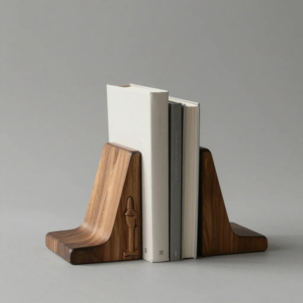 Bücherregal mit verschiedenen Buchstützen in verschiedenen Stilen