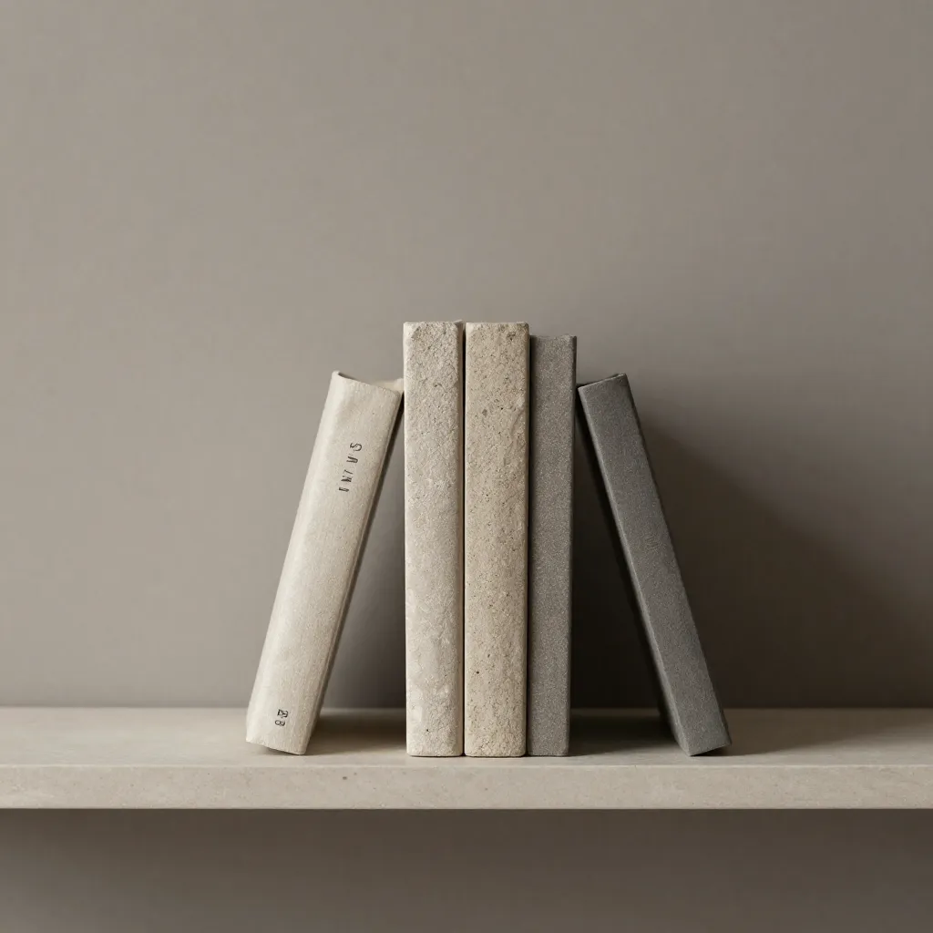 Stilvolles Bücherregal mit hochwertigen Buchstützen