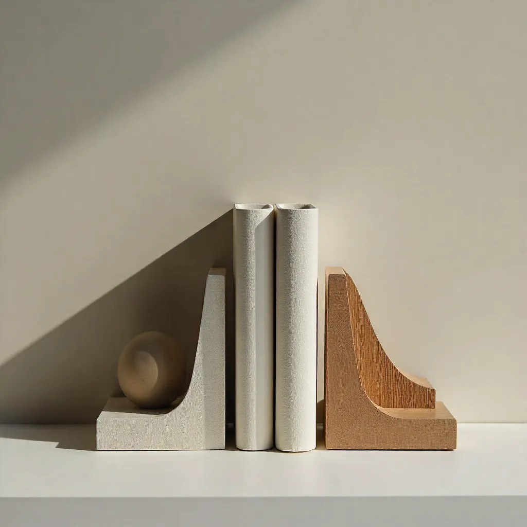 Buchstützen-Set mit verschiedenen Modellen